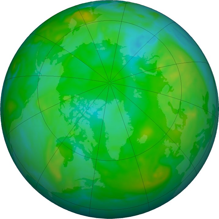 Arctic ozone map for 08 August 2019